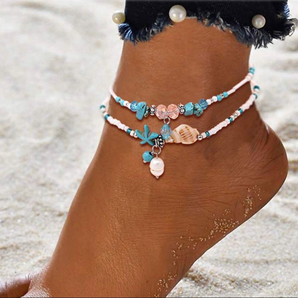 Women’s Turtle Starfish Beach Ankle Bracelet